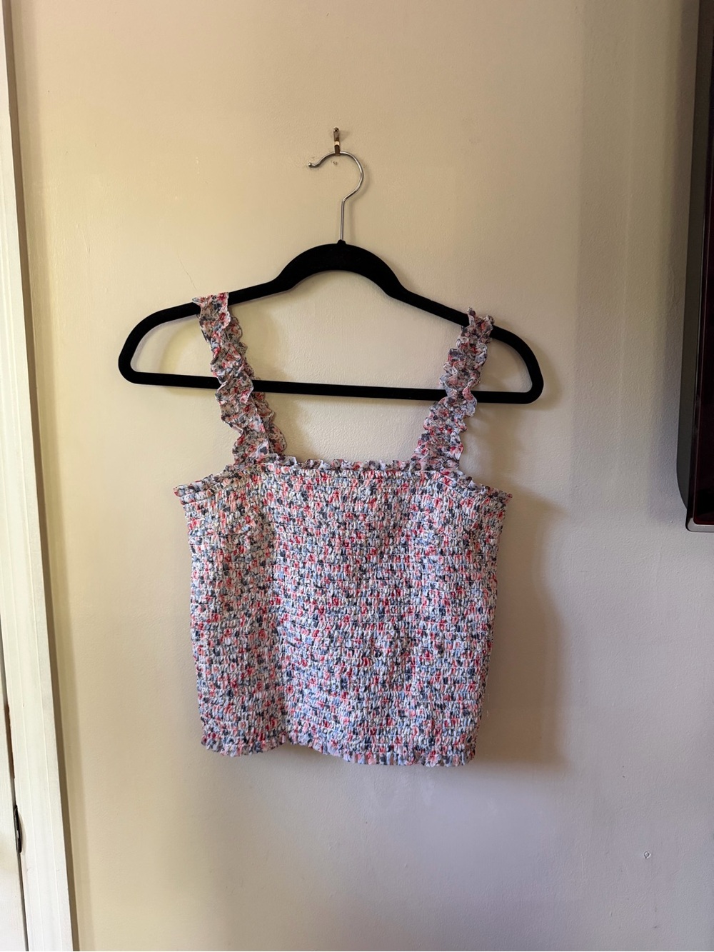 Abercrombie & Fitch Multicolor Smocked Tank with Ruffle Straps size MEDIUM